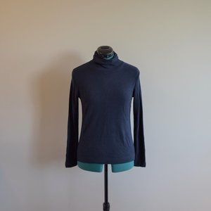NWOT Heattech Navy Blue Fleece Turtleneck Long Sleeve Shirt